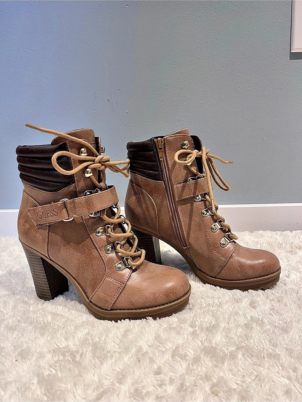 Guess Brown Heeled Ankle Boots